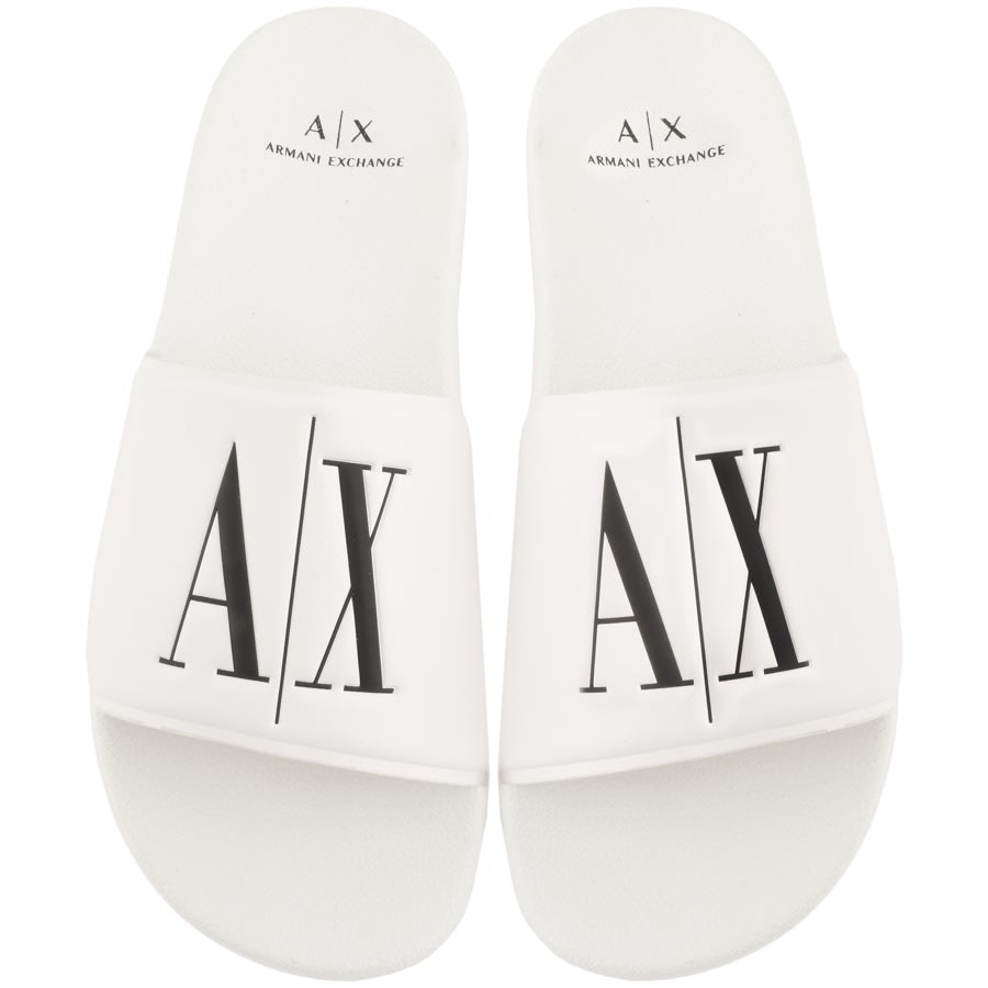 Alternative Image for ProductArmani Exchange Logo Sliders White1